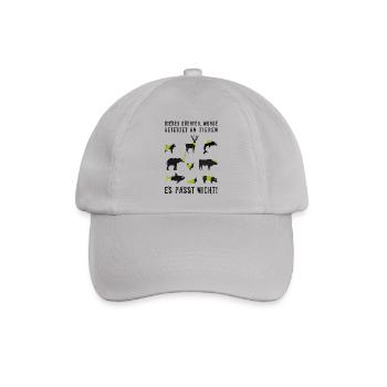 Tierisch Tierschutz Tier Humor Lustig Sprüche Spaß - Baseballkappe - Grau - Vorne