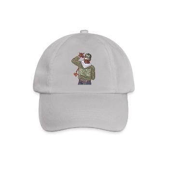 Rapper mit Goldkette und swag - Baseballkappe - Grau - Vorne
