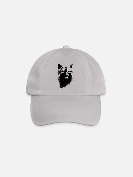 Wolfsspitz Kopf - Baseballkappe - Grau