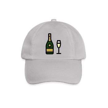 Champangnerglas, Sekt, Sektglas - Baseballkappe - Grau - Vorne