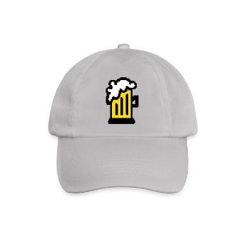 Bier Pixel Art - Baseballkappe - Grau - Vorne