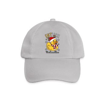 Lustige Ente - Gummiente - ENTlich Weihnachten - Baseballkappe - Grau - Vorne