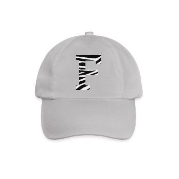 Buchstabe f Zebra - Baseballkappe - Grau - Vorne