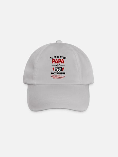 Papa Fußballer Geschenk Vatertag Weihnachten Fußball - Baseballkappe - Grau
