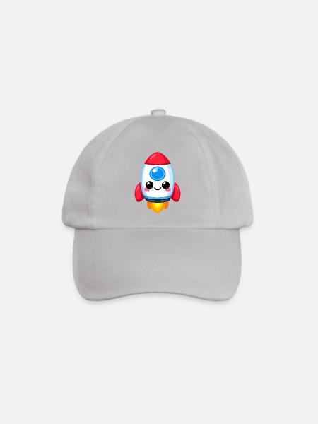 Kawaii-Stil Raketenanhänger - Baseballkappe - Grau