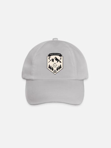 Entdecken Sie die Wildnis – Vintage Wolf Badge - Baseballkappe - Grau