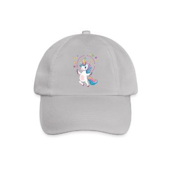 Lustiges Comic Einhorn mit Springseil Design - Baseballkappe - Grau - Vorne