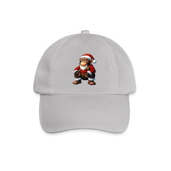 Äffchen Weihnachten / Weihnachtsmann Äffchen - Baseballkappe - Grau - Vorne