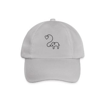 ELEFANT mit Herz - Baseballkappe - Grau - Vorne