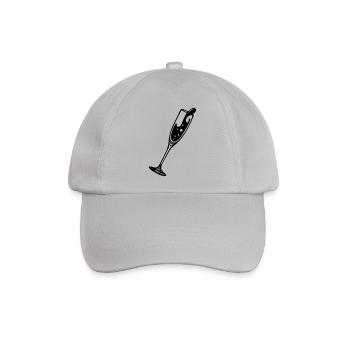 sektglas - Baseballkappe - Grau - Vorne