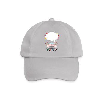 Hochzeitsauto mit Sprechblase in Rosa - Baseballkappe - Grau - Vorne