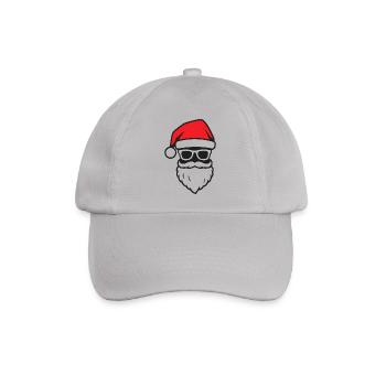 Weihnachts-Santa mit Bart und Brille - Baseballkappe - Grau - Vorne