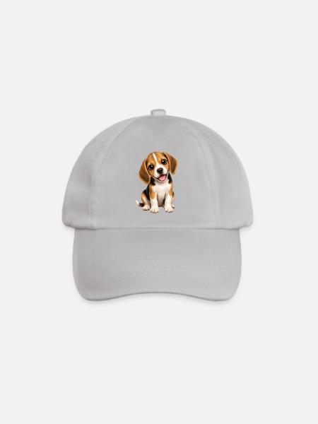 Süßer Beagle Welpe Hund Cartoon - Baseballkappe - Grau