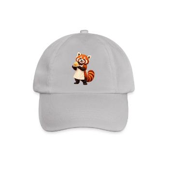 Red Panda Baker mit Cupcake - Baseballkappe - Grau - Vorne