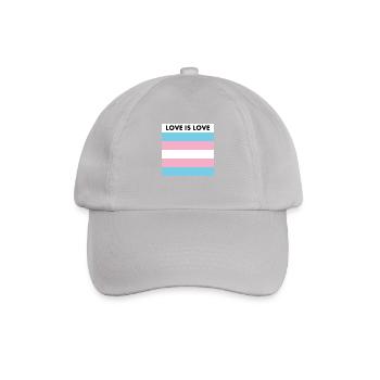 LOVE IS LOVE TRANS Flagge - Baseballkappe - Grau - Vorne