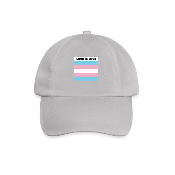 LOVE IS LOVE TRANS Flagge - Baseballkappe - Grau - Vorne