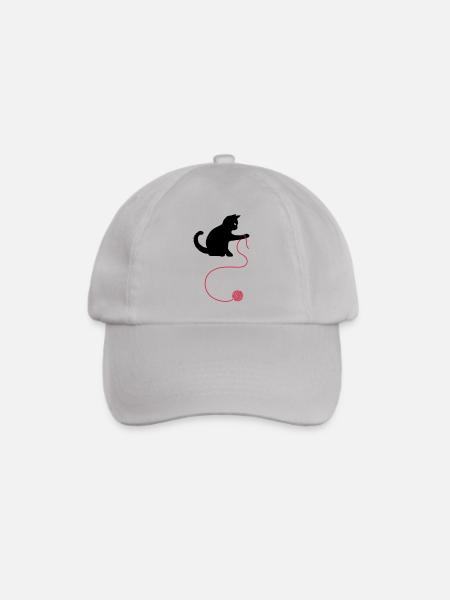Katze - Baseballkappe - Grau