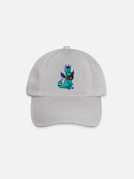 Drache mit Lebkuchen- Herz in Love with Dragons - Baseballkappe - Grau