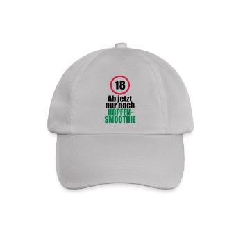 18 jetzt nur noch Hopfensmoothie Bier Geburtstag - Baseballkappe - Grau - Vorne