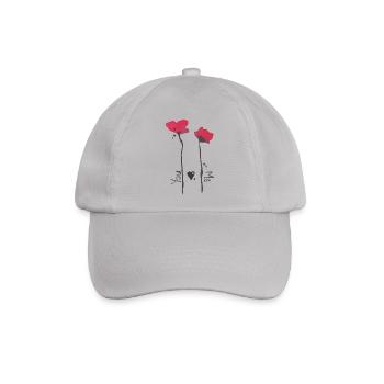 Mohn und Liebe - Baseballkappe - Grau - Vorne