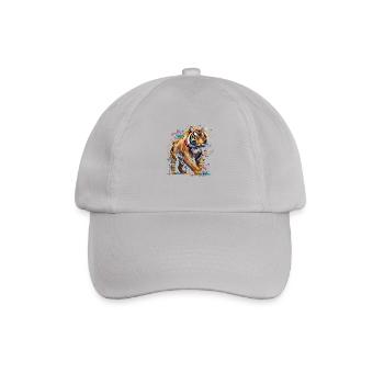 Wütender Tiger. Wut im Graffiti-Stil. - Baseballkappe - Grau - Vorne
