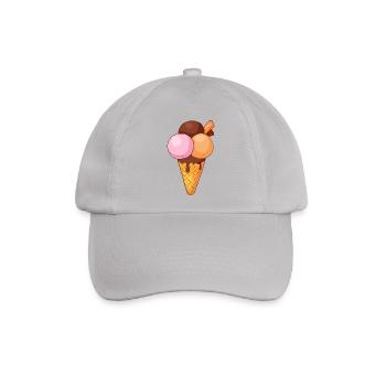 Eis Speiseeis Eiskrem Eiscreme Kugeleis Eisbecher - Baseballkappe - Grau - Vorne