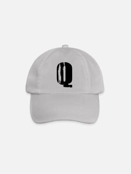 Q - Buchstabe - Baseballkappe - Grau