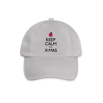 Keep Calm X-mas - Baseballkappe - Grau - Vorne