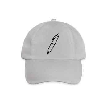 Schreiben Stift Schattenfigur transparent - Baseballkappe - Grau - Vorne