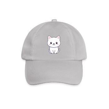 Babykatze, Kawaii Kätzchen, Manga-Zeichnung - Baseballkappe - Grau - Vorne