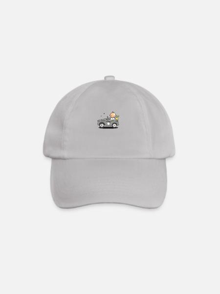 Baby in Retro-Auto - Baseballkappe - Grau