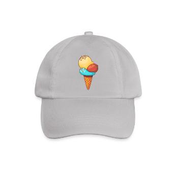Eis Speiseeis Eiskrem Eiscreme Kugeleis Eisbecher - Baseballkappe - Grau - Vorne