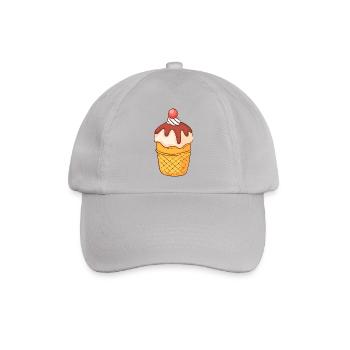 Eis Speiseeis Eiskrem Eiscreme Kugeleis Eisbecher - Baseballkappe - Grau - Vorne