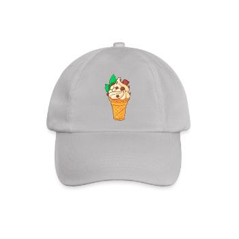 Eis Speiseeis Eiskrem Eiscreme Kugeleis Eisbecher - Baseballkappe - Grau - Vorne