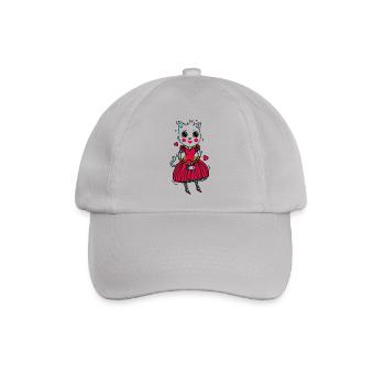 Verliebte Katze in rotem Kleid - Baseballkappe - Grau - Vorne