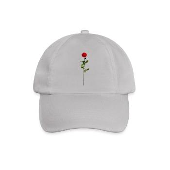 Rote Rose - Baseballkappe - Grau - Vorne