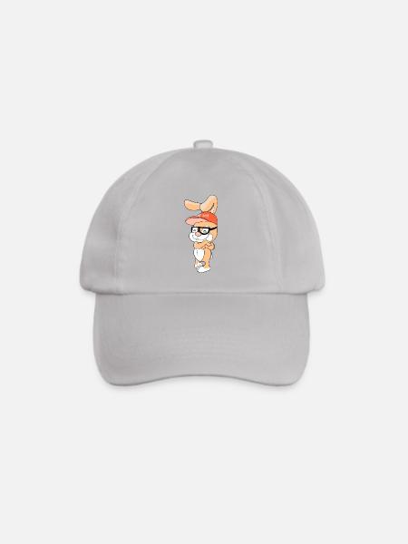 Cooler Hase Kaninchen mit Cap und Brille - Baseballkappe - Grau