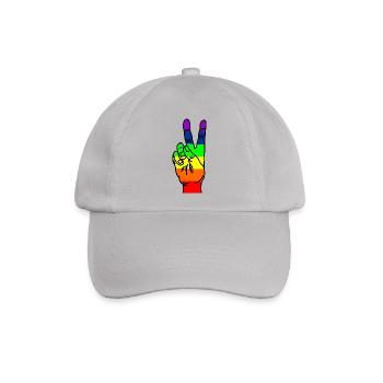 Regenbogen-Handfrieden - Baseballkappe - Grau - Vorne