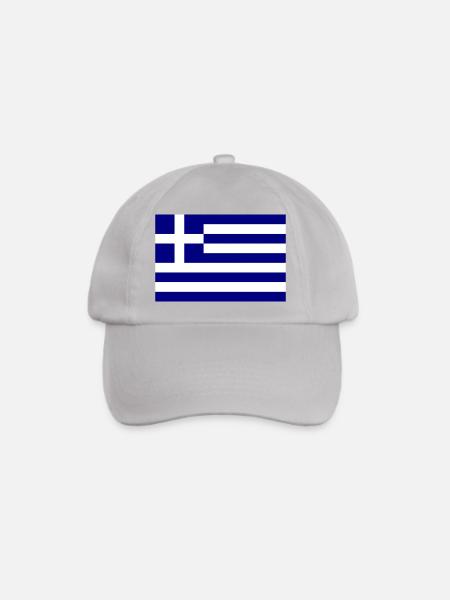 Griechenland Flagge - Baseballkappe - Grau