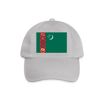 Turkmenistan Flagge - Baseballkappe - Grau - Vorne