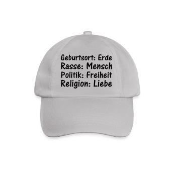 Geburtsort Rasse Politik Religion - Baseballkappe - Grau - Vorne