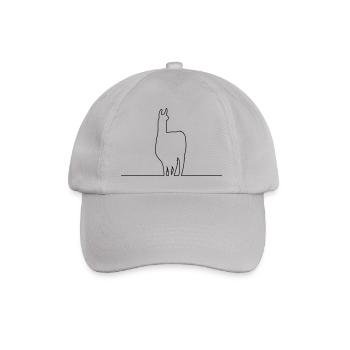 lama silhouette kontur - Baseballkappe - Grau - Vorne