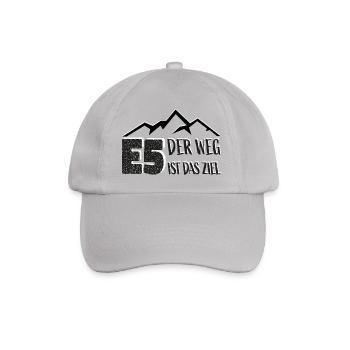 E5 Alpenüberquerung - Der Weg ist das Ziel - Baseballkappe - Grau - Vorne