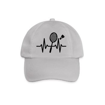 Badminton Schläger Federball Motiv - Baseballkappe - Grau - Vorne