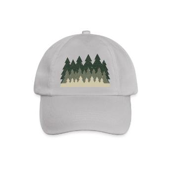 Tannenwald Retro – Natur Wald Wandern Outdoor - Baseballkappe - Grau - Vorne