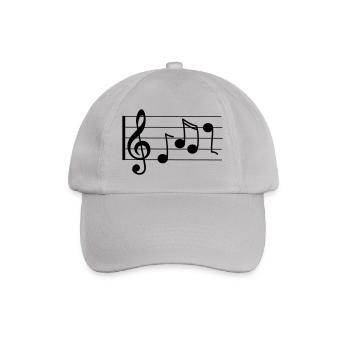 Violinschlüssel mit Noten - Baseballkappe - Grau - Vorne