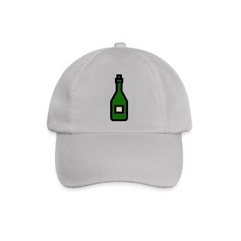 Weinflasche, Sektflasche - Baseballkappe - Grau - Vorne