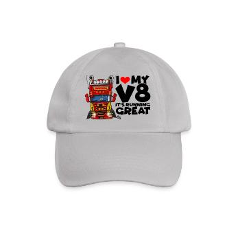 0323 Ich liebe meinen V8 - Baseballkappe - Grau - Vorne