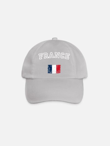 Frankreich Flagge Pinsel Grafik - Baseballkappe - Grau