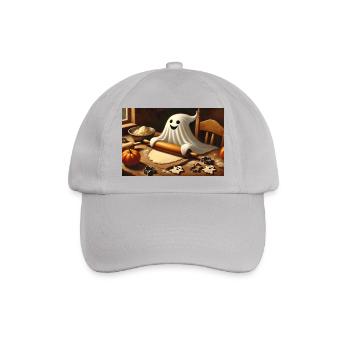 Geist beim Plätzchenbacken: Süßer Halloween Spaß - Baseballkappe - Grau - Vorne